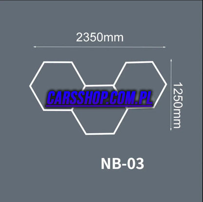 Lampy LED Hexagon do garażu, studia