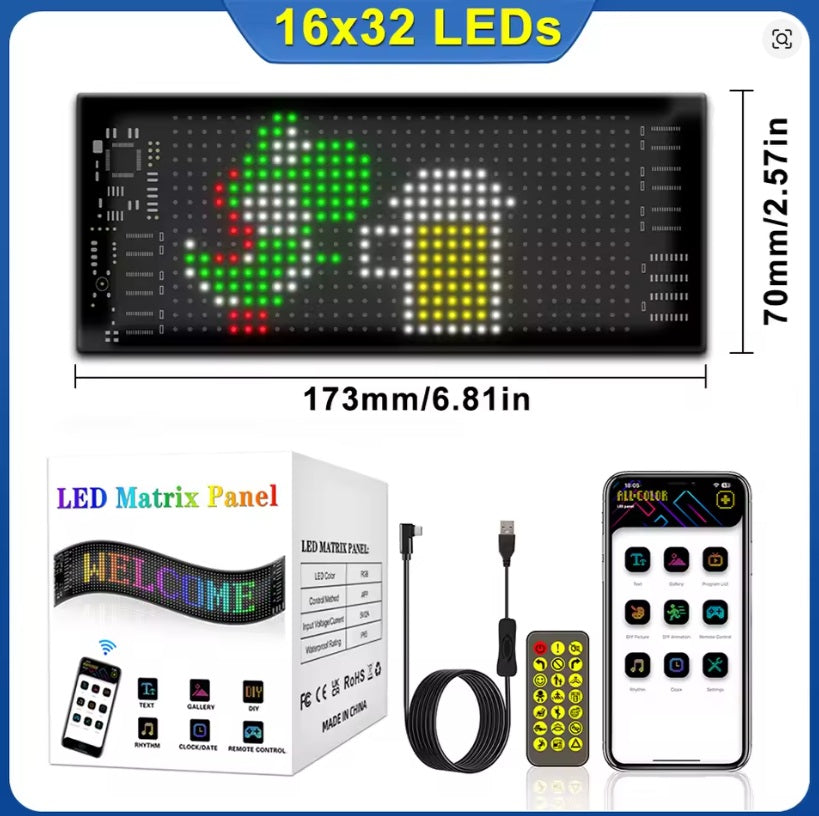 Pasek Led Matrix Pixel Bluetooth do samochodu