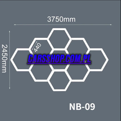 Lampy LED Hexagon do garażu, studia