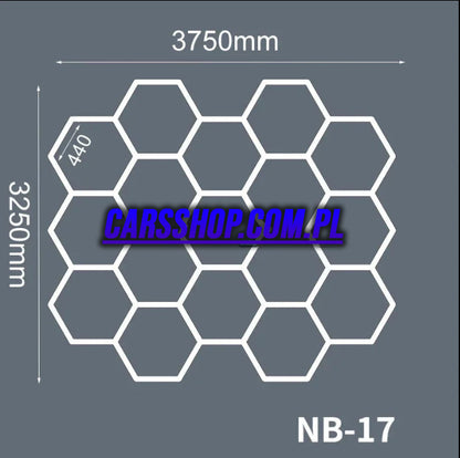 Lampy LED Hexagon do garażu, studia