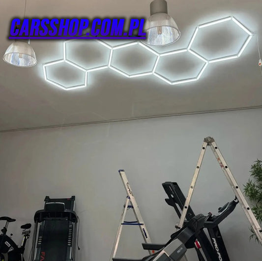 Lampy LED Hexagon do garażu, studia