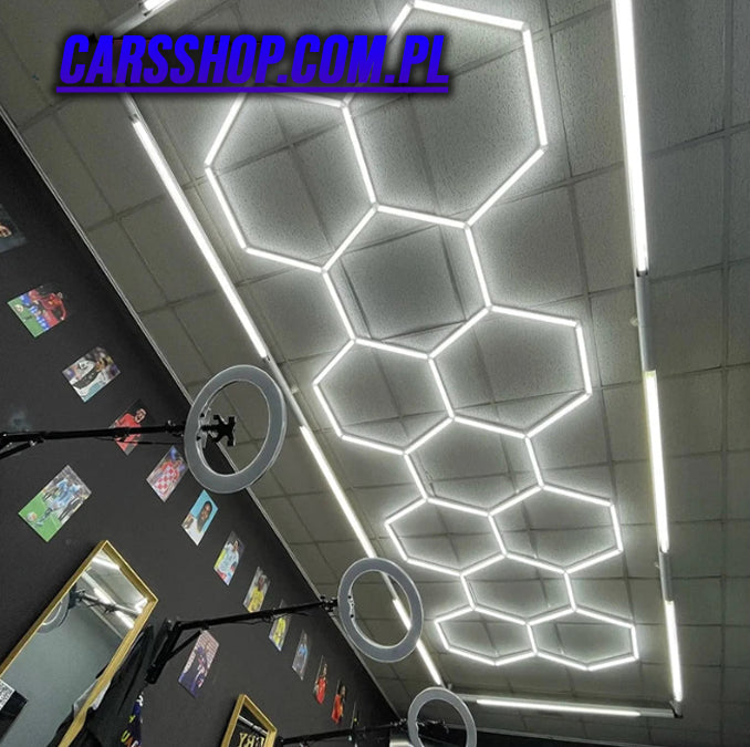 Lampy LED Hexagon do garażu, studia