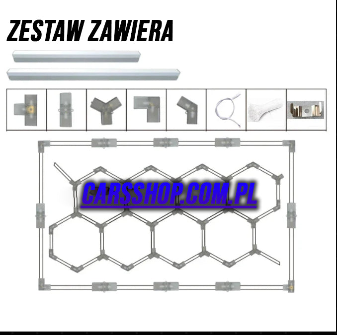 Lampy LED Hexagon do garażu, studia